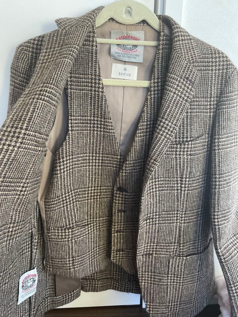 Jamieson’s × EDIFICE ツイード セットアップジャケットベスト