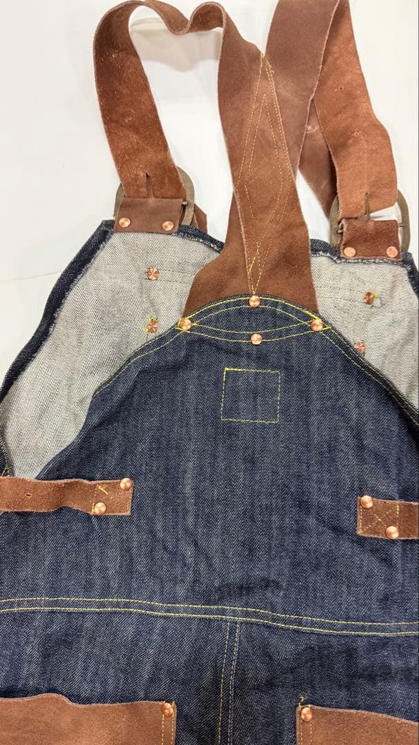 まとめ以外値下げ不可　ネペテンス　牛革　デニム　オーバーオール　サイズM 箱3