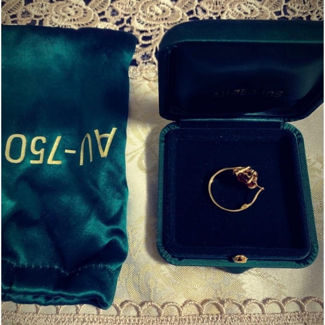 お値下げ！AU-750-IOS イオッセリアーニ ガーネット ピアス K18