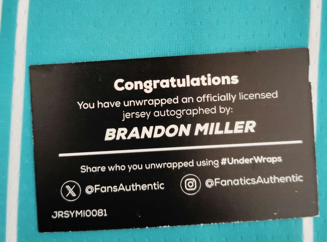NBA ユニフォーム　ブランドン・ミラー　直筆サイン入り