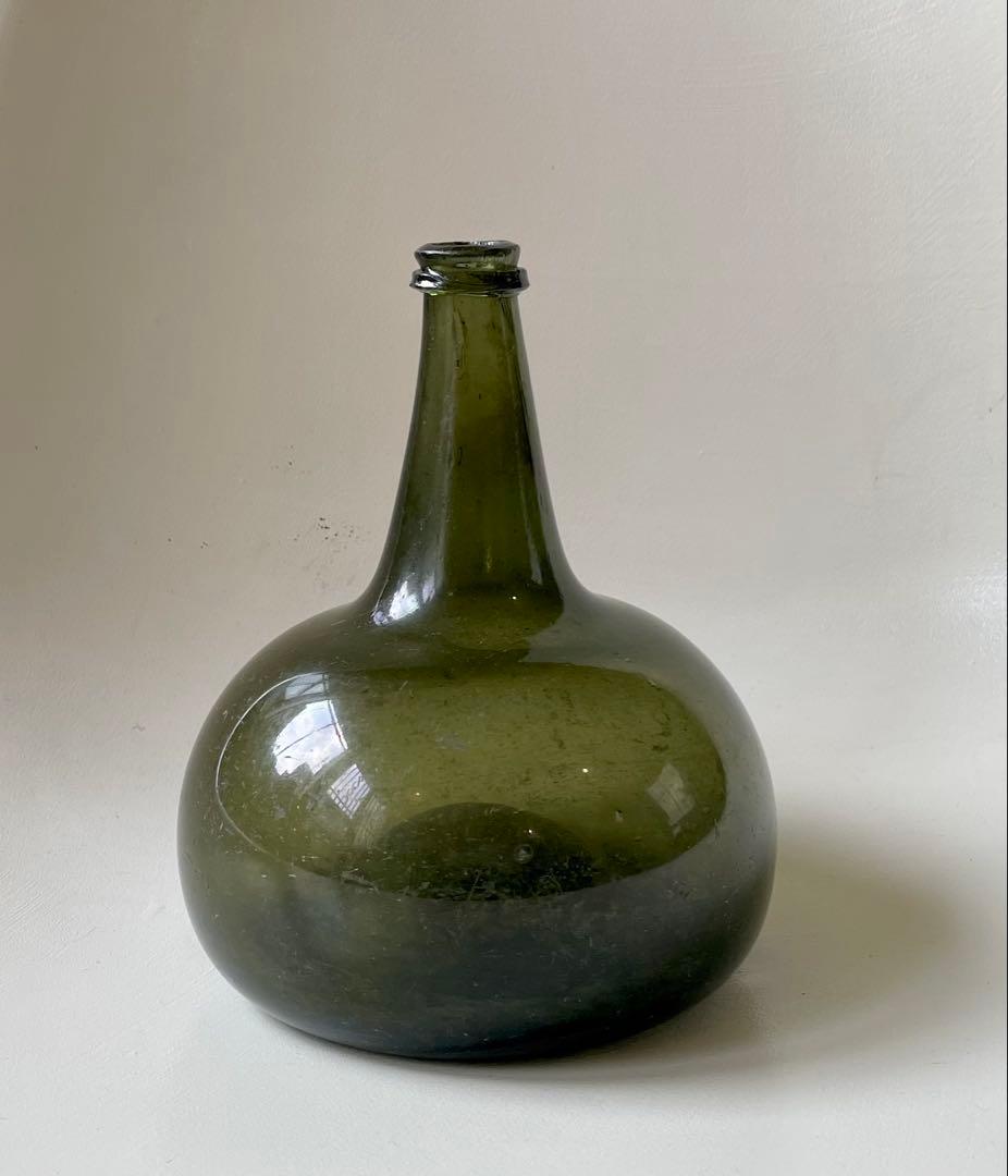 オランダ18世紀　オニオンボトル　ガラス瓶　アンティーク　古美術　民藝　花入