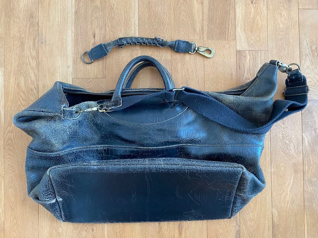 Jas-M.B. ボストンバッグ　レザー　ショルダーベルト