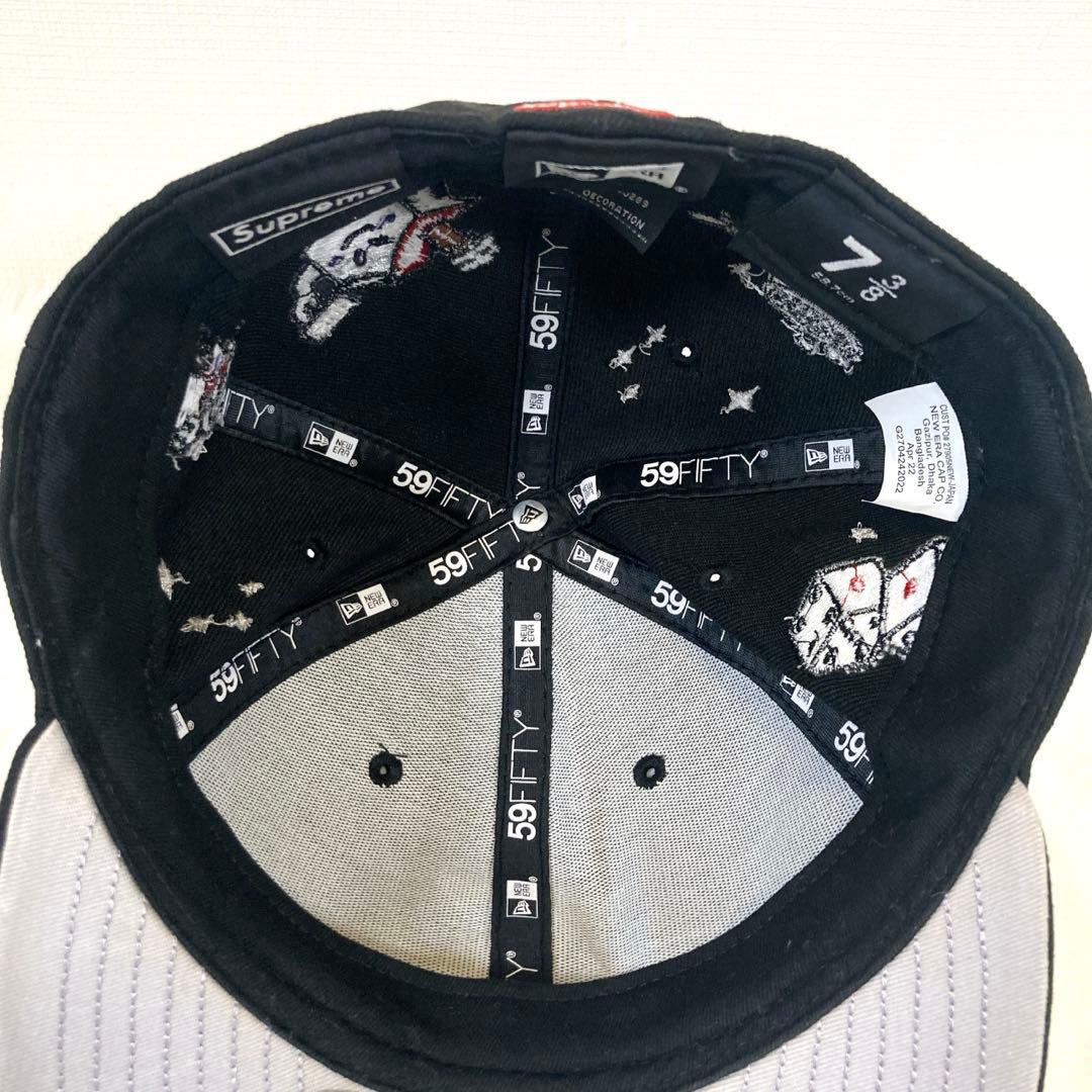 Supreme キャラクター Sロゴ ブラック キャップ ニューエラ コラボ