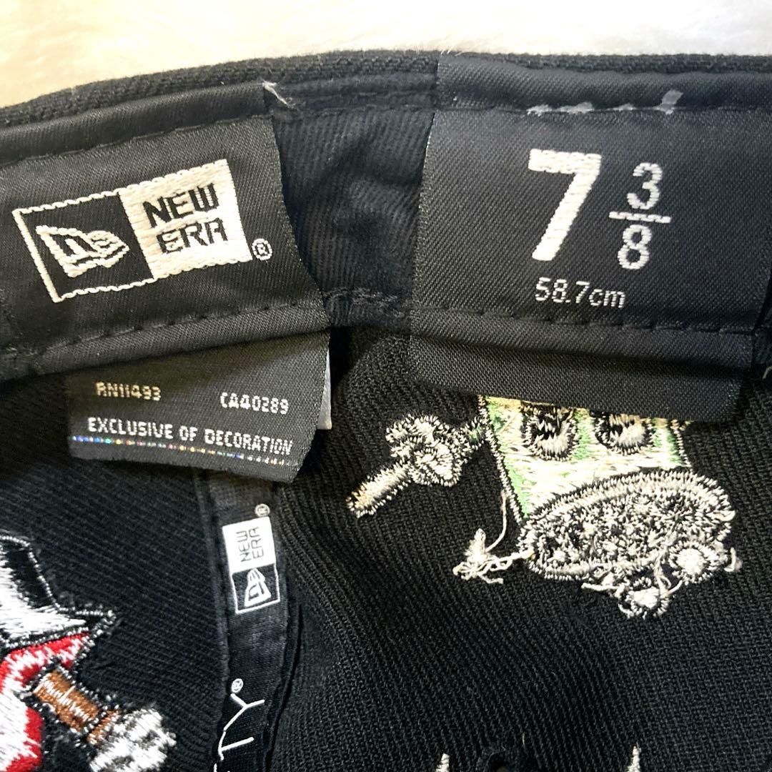 Supreme キャラクター Sロゴ ブラック キャップ ニューエラ コラボ