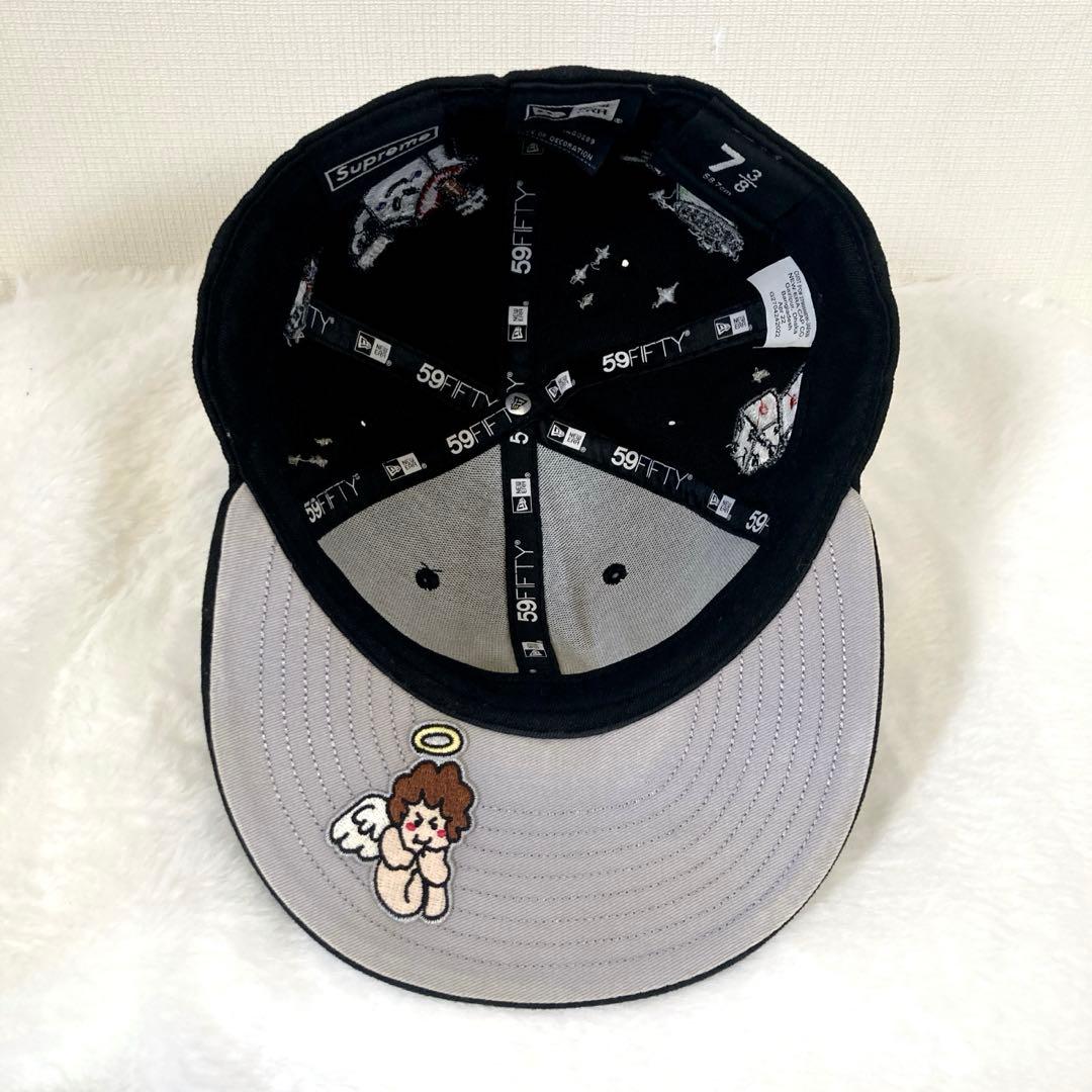 Supreme キャラクター Sロゴ ブラック キャップ ニューエラ コラボ