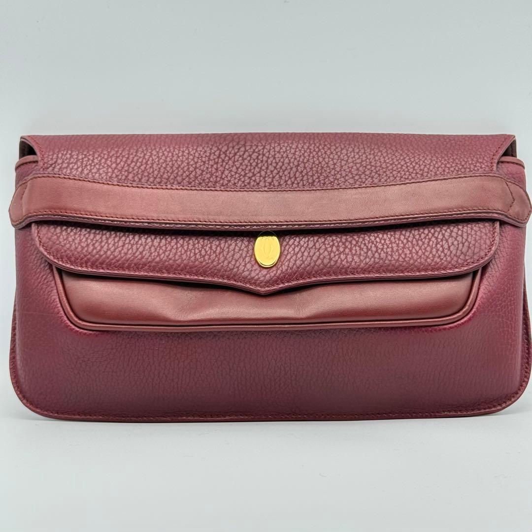 ✨美品✨カルティエ マストライン ボルドー クラッチバッグ 保存袋付 Gカード付