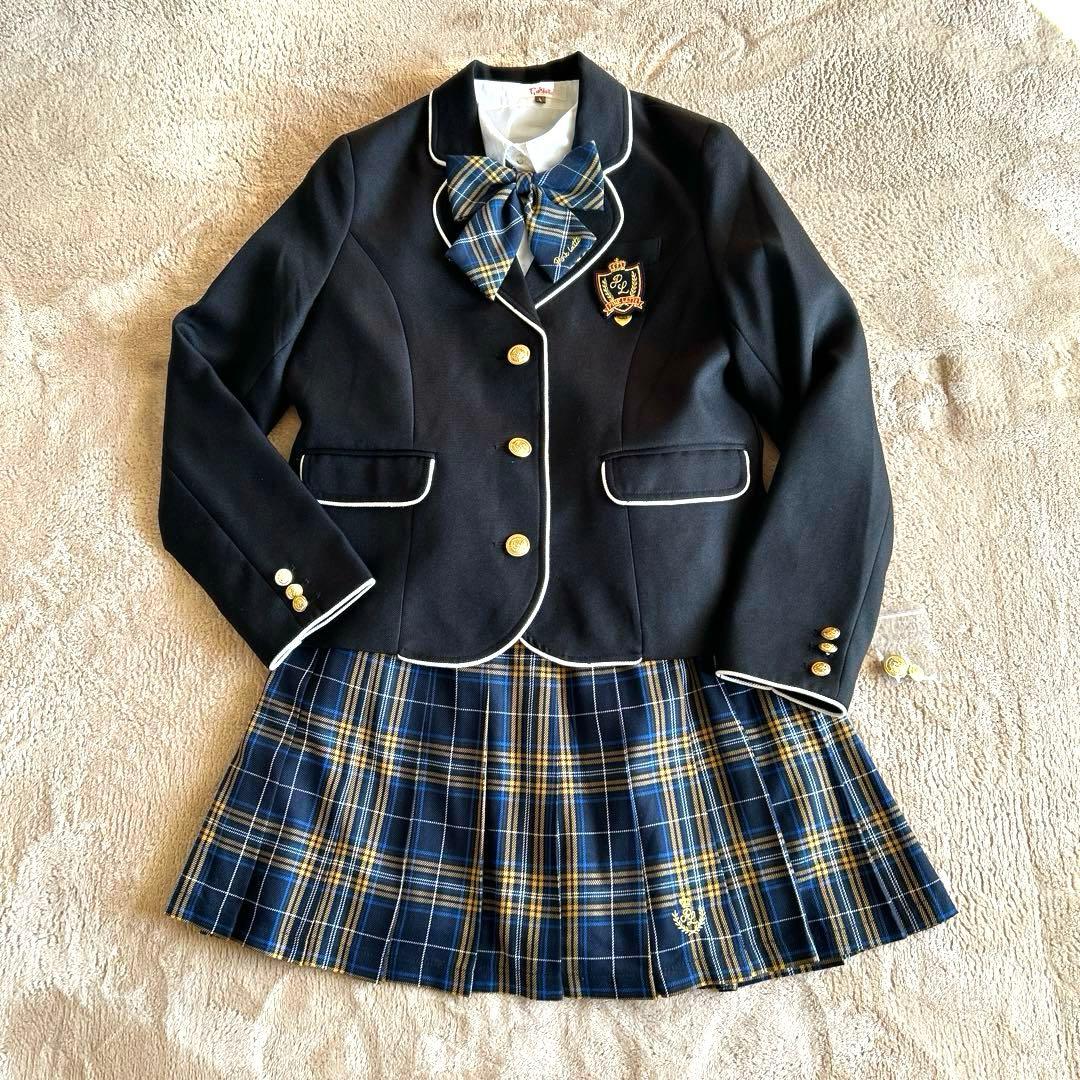 ピンクラテ　卒服　フォーマル5点セット　160　卒業式　紺ブレ　女の子　金ボタン