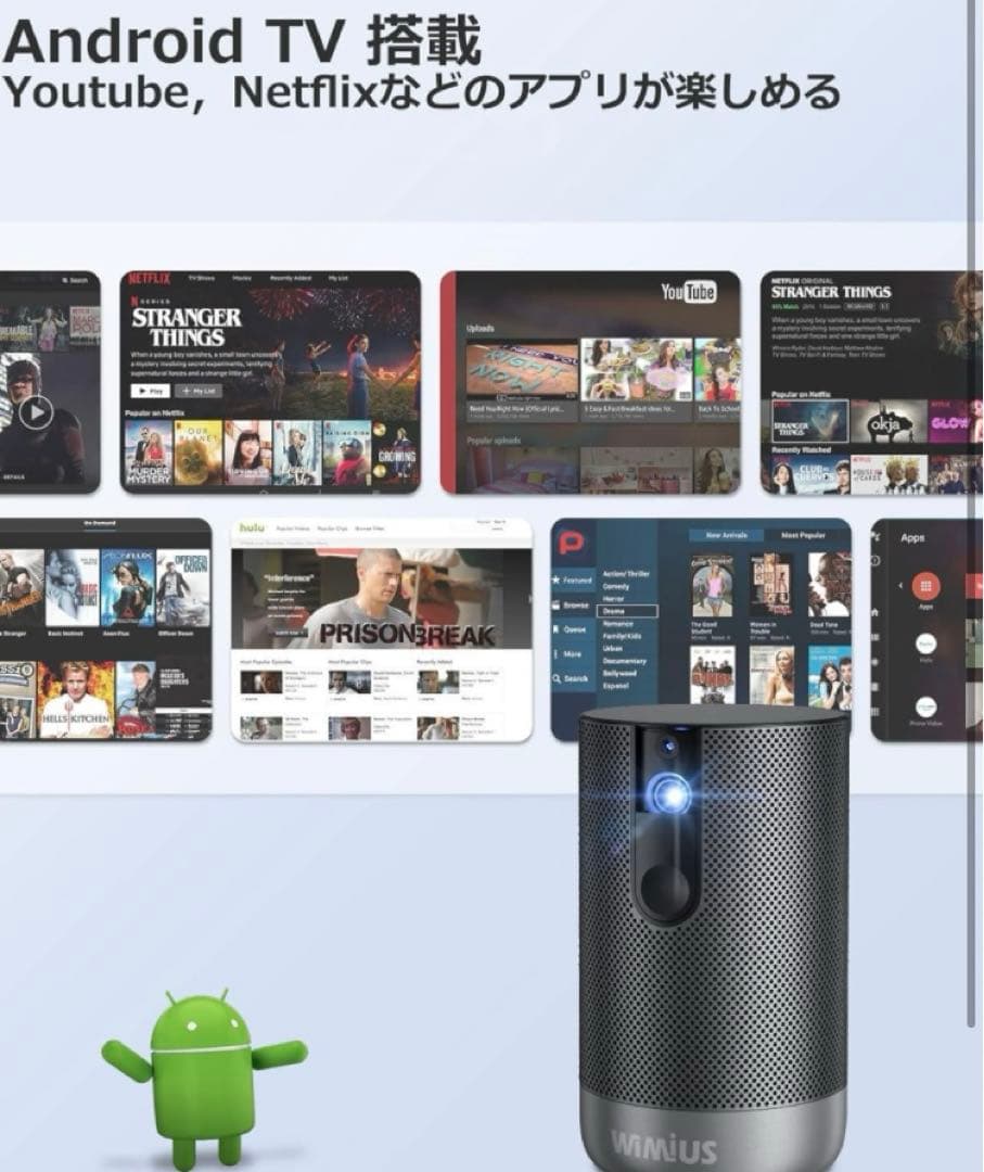 WiMiUS Q1 モバイルプロジェクター 500ANSIルーメン　対応の三脚付