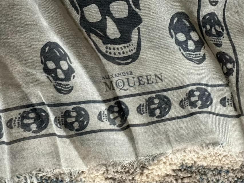 アレキサンダーマックイーン　Mens　ストール　骸骨　白洋舎クリーニング済み