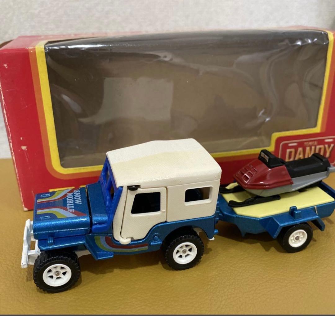 【箱付・スノーモービル付】トミカダンディ三菱ジープトレーラー ミニカー