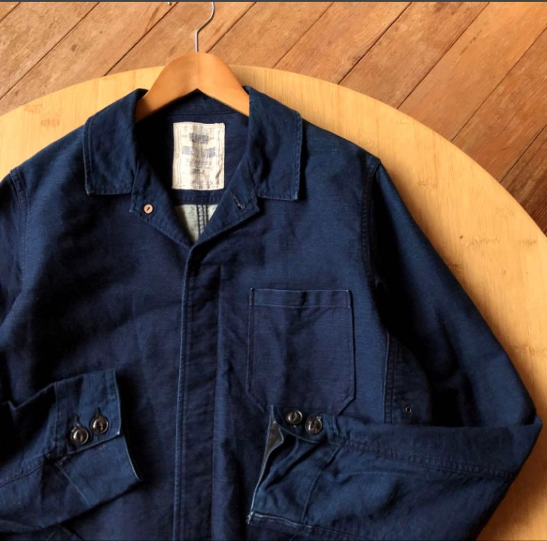 F.O.B.FACTORY メンズ Lインディゴ ショップ コート