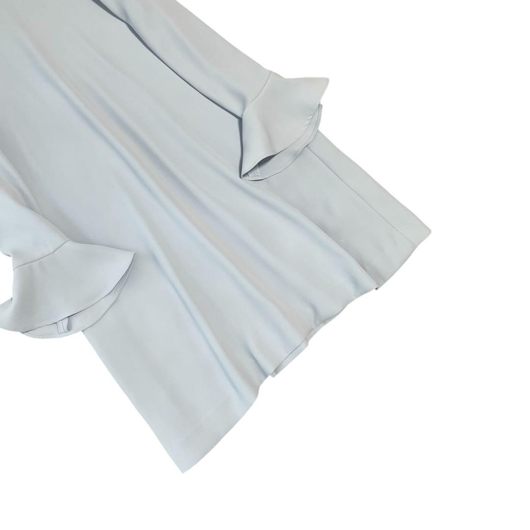 未使用級✨ ヨーコチャン フレアスリーブバックプリーツドレス ワンピース ブルー