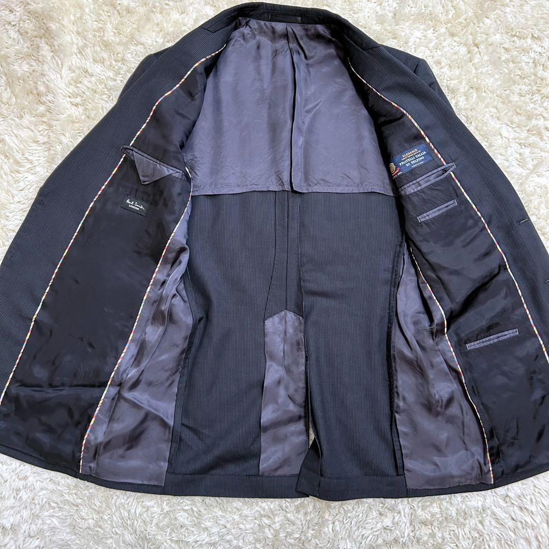 美品✨ポールスミス　マルチストライプ　セットアップ　スーツ ブラック
