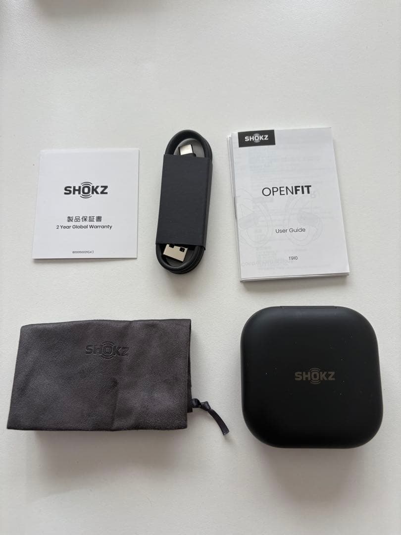 SHOKZ OPENFIT 骨伝導イヤホン ブラック　キャリングケース付き