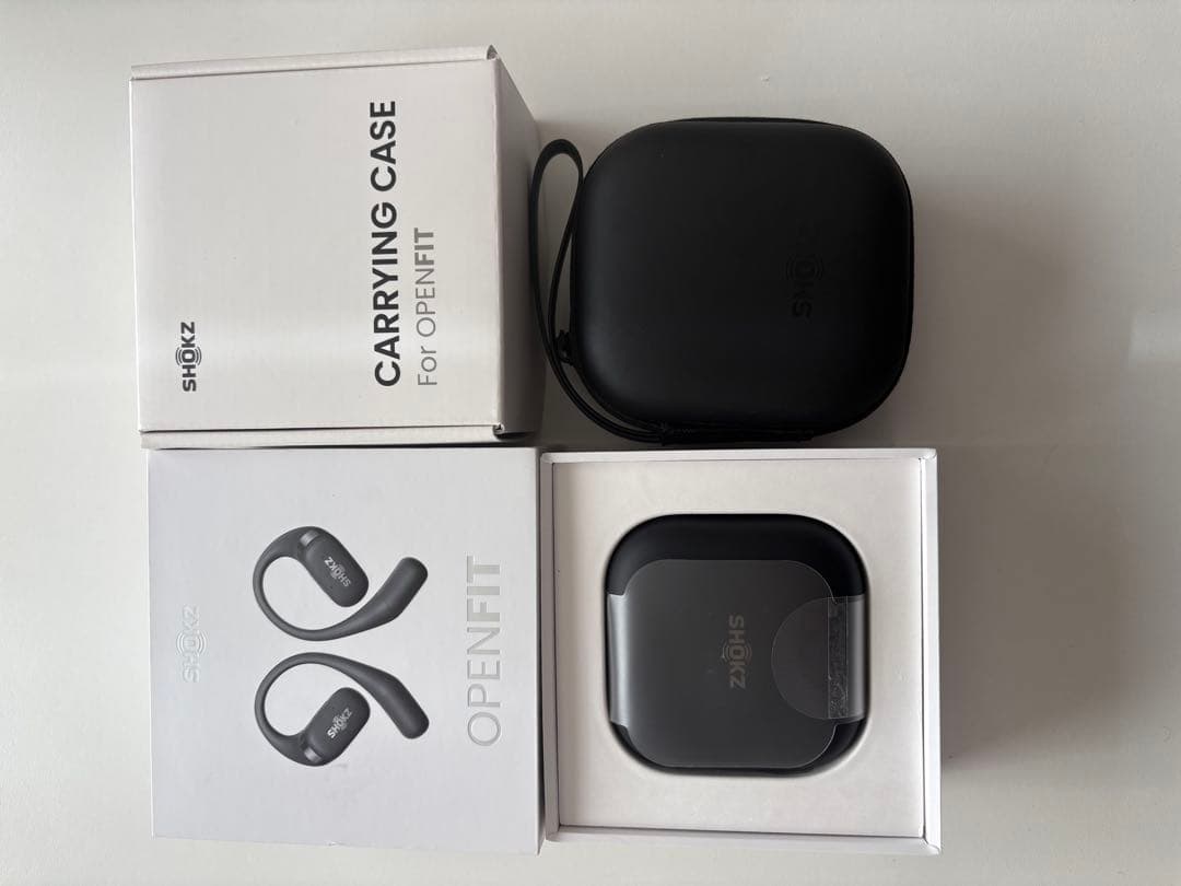 SHOKZ OPENFIT 骨伝導イヤホン ブラック　キャリングケース付き