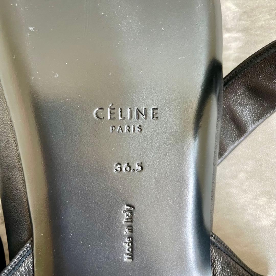 美品 セリーヌ ミュール フラットシューズ リボン 36.5 23㎝