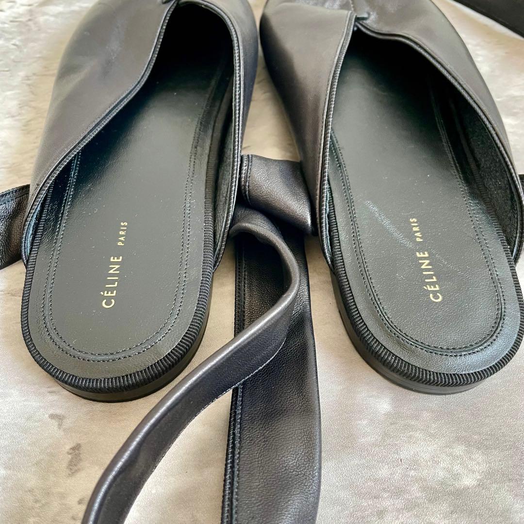 美品 セリーヌ ミュール フラットシューズ リボン 36.5 23㎝