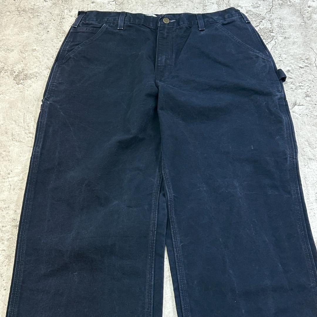 h*読様 カーハート　ダック　ペインターパンツ　ダンガリーフィット　古着　ネイビ