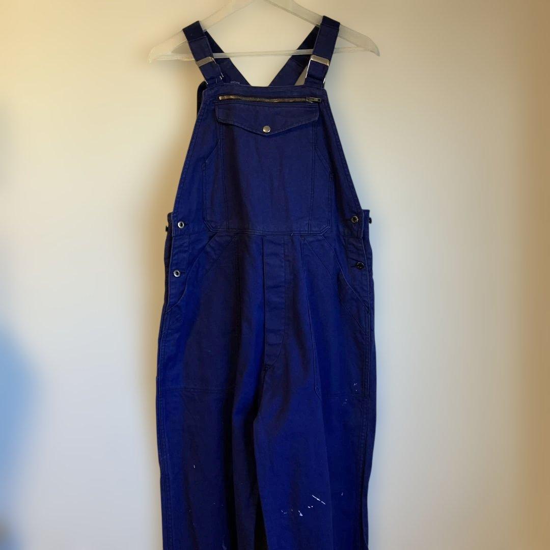 SOLIDA '60ヴィンテージコットンオーバーオールフレンチインクブルー44