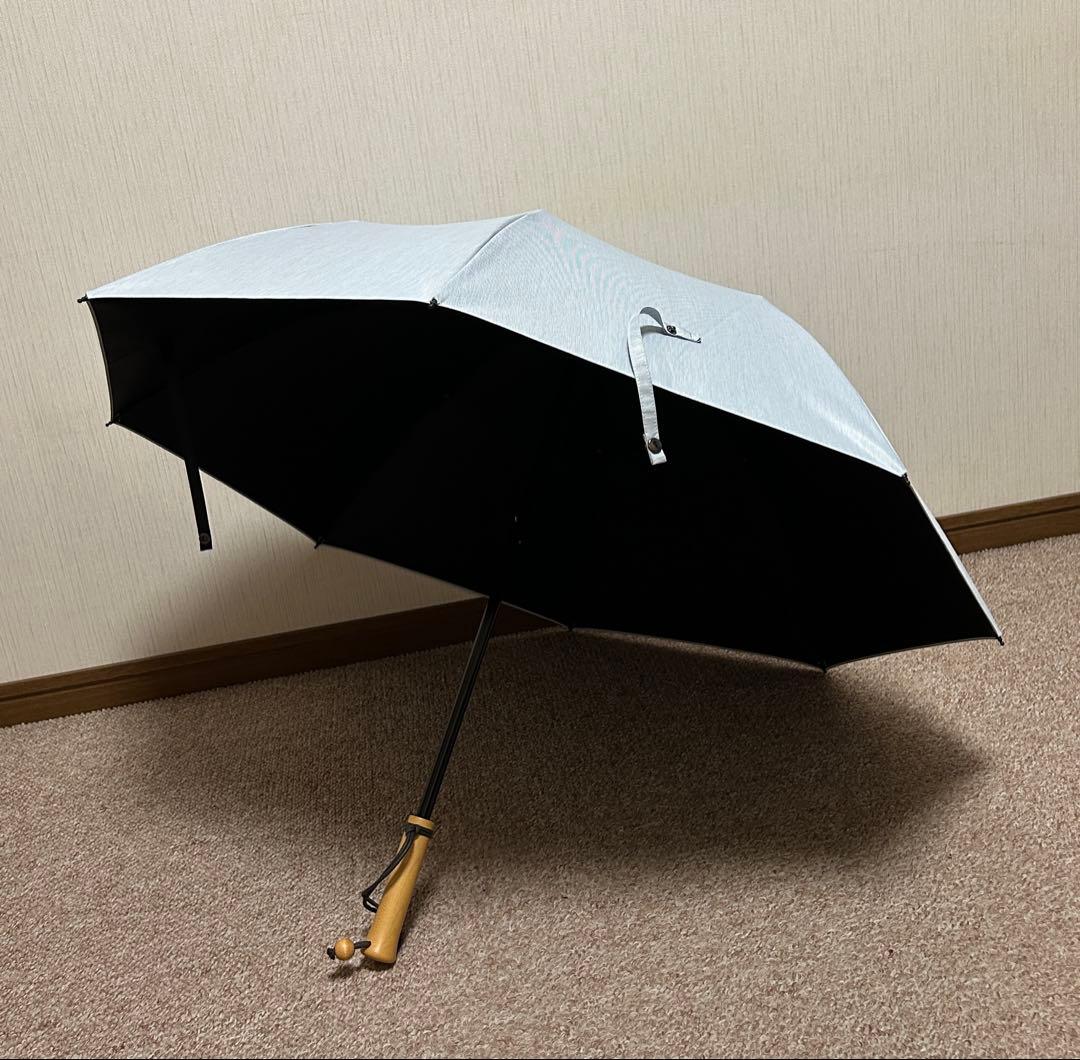 【サンバリア100】折りたたみ日傘／２段折（mokuブルー）