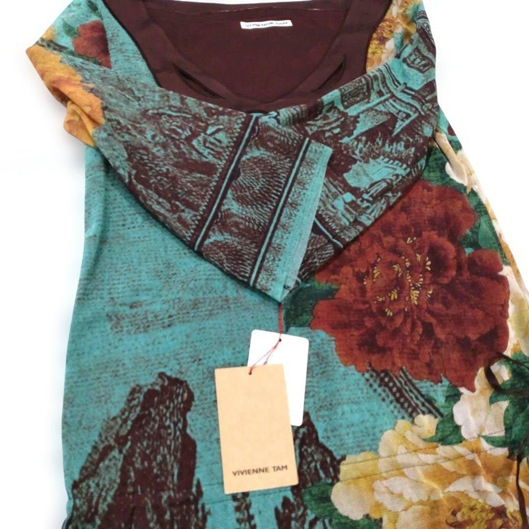VIVIENNE TAM 花柄プリント 五分袖 チュニック　タグ付き