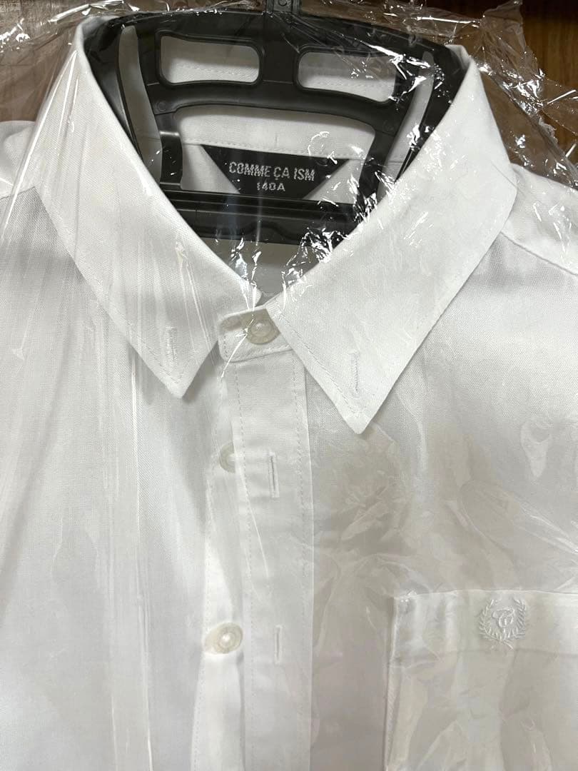 コムサイズム　マイクロチェック柄スーツ　140㌢　シャツネクタイセット