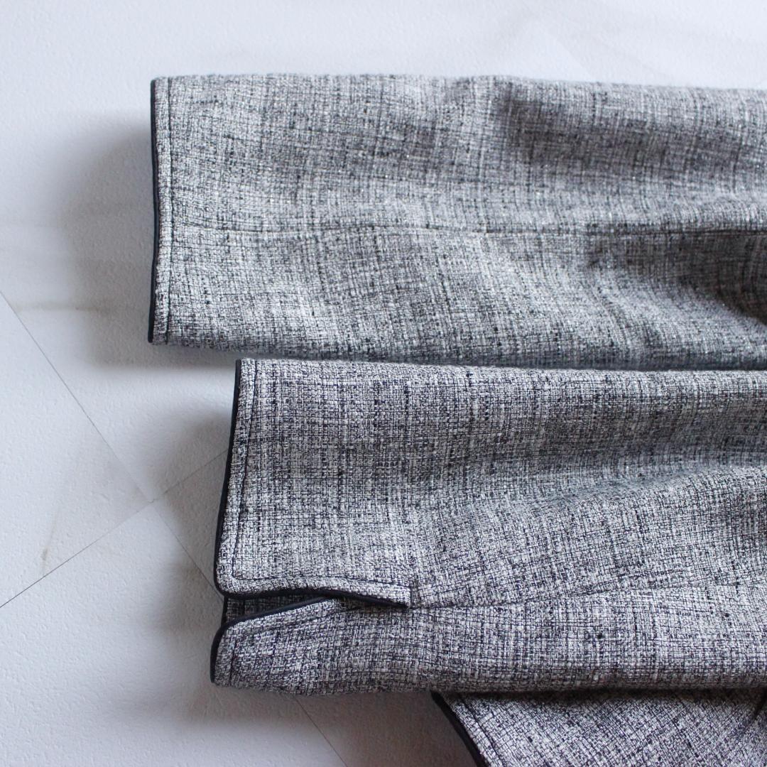 【大きいサイズ】23区 セットアップ 48 スカート ツイード リボン グレー