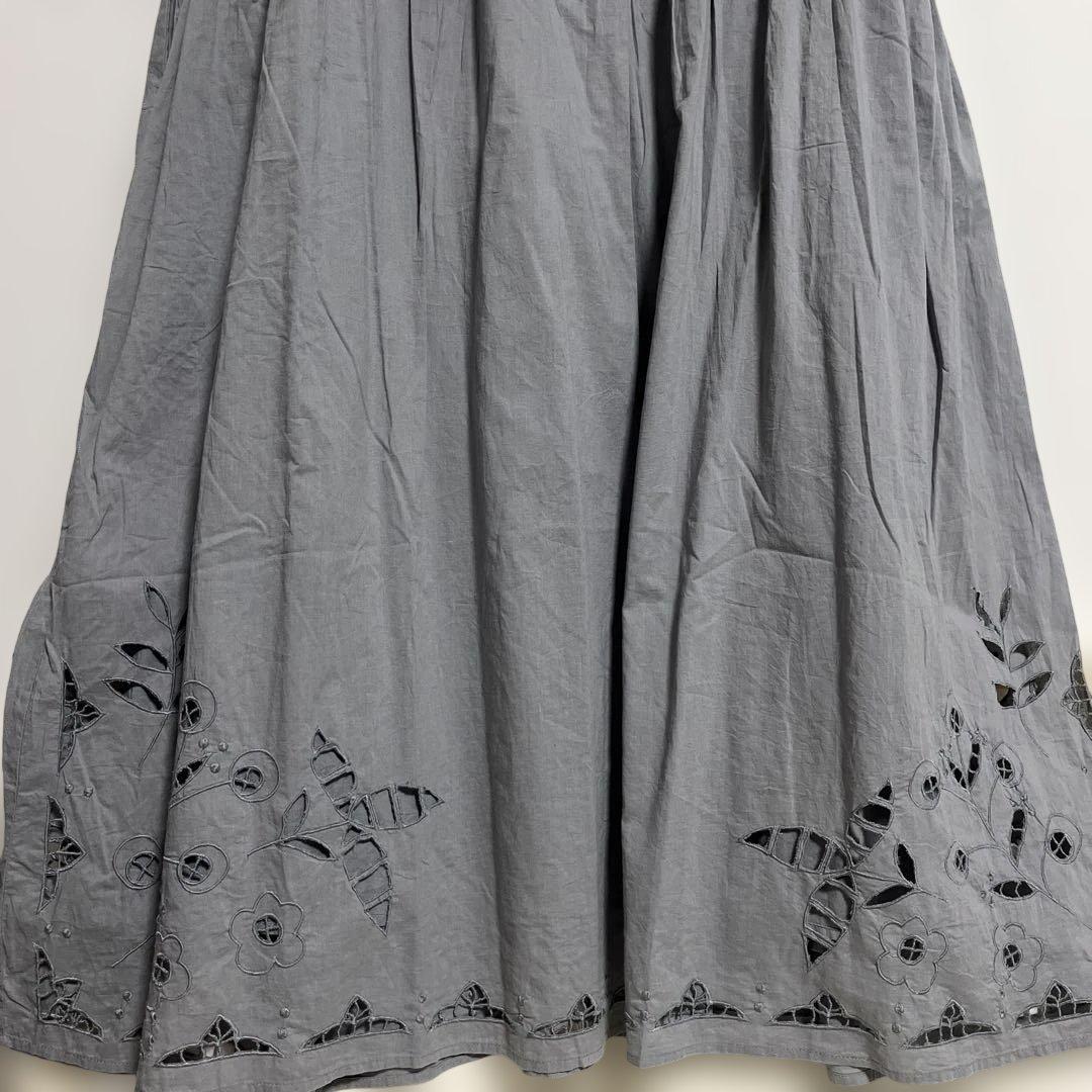 ツハル＊カットワーク刺繍前後着ノースリワンピース