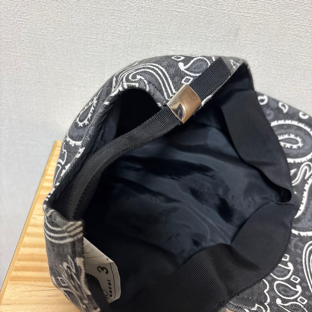 sacaiバンダナ柄 グレーキャップ Sロゴ