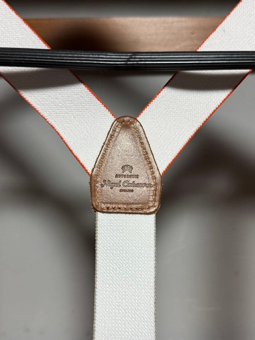 試着のみ　ナイジェルケーボン　サスペンダー　オレンジ　　　　ネットでポチり隊