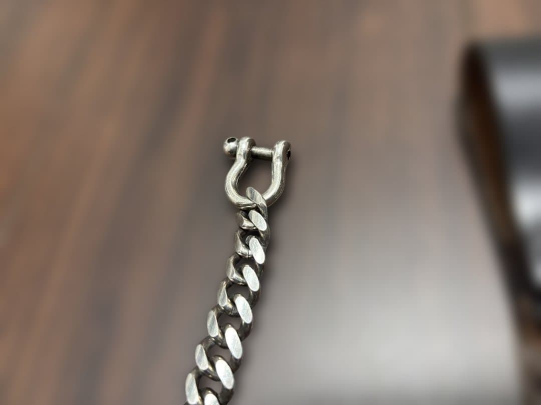 インセプション ウォレットチェーン レザー ブラックxシルバーメッキ　US