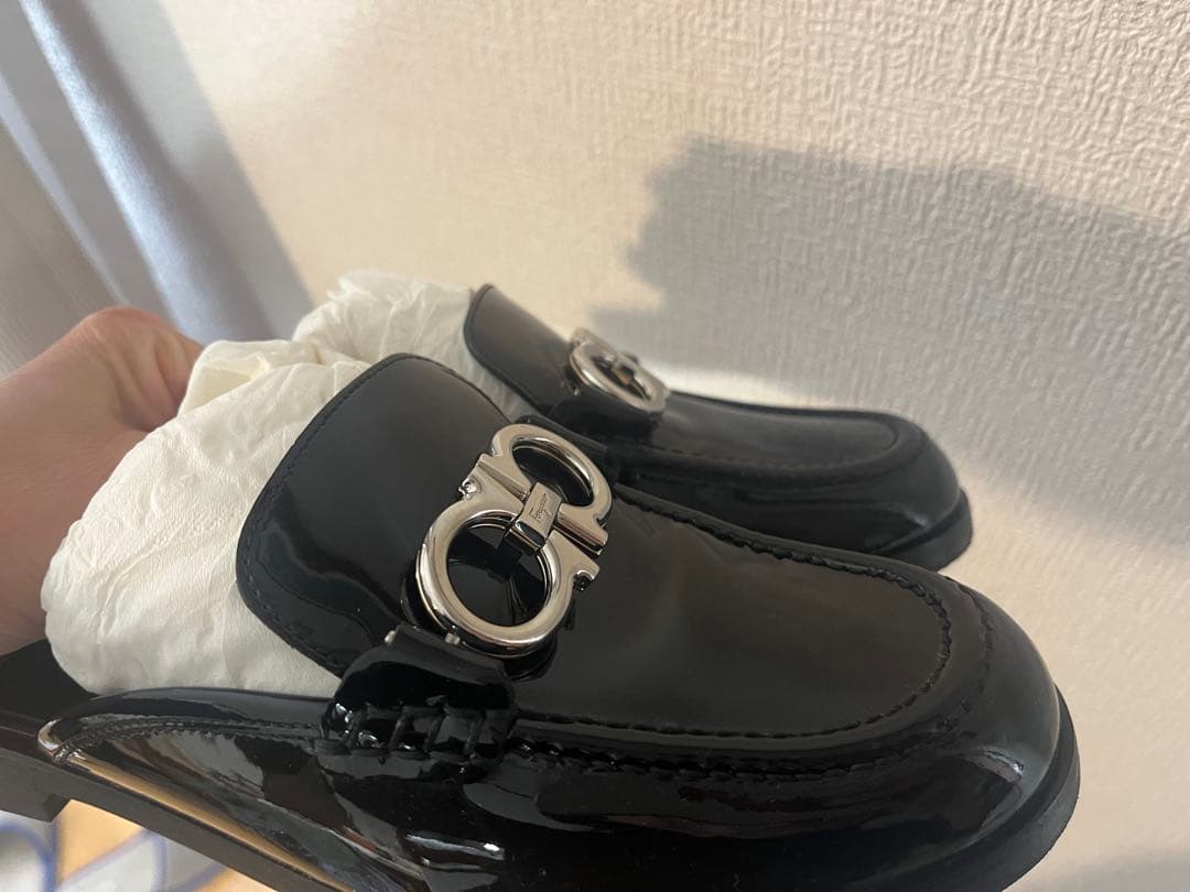 Salvatore Ferragamo ブラックミュール　ガンチーニ