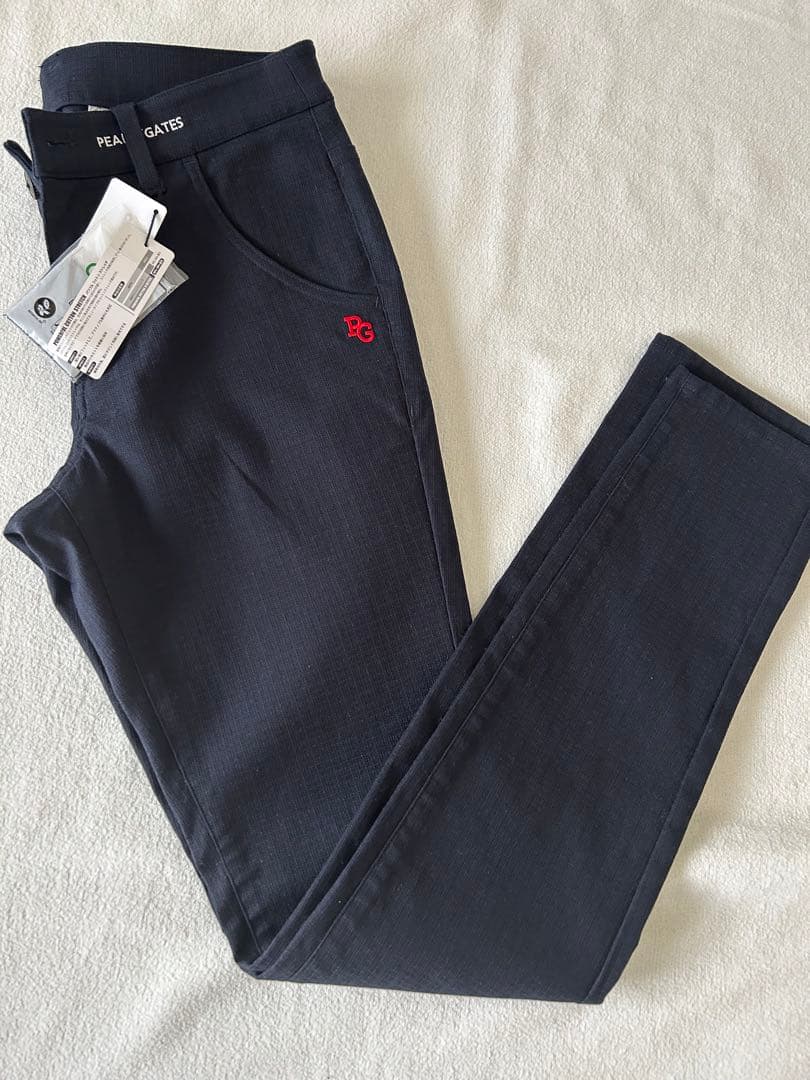 新品 パーリーゲイツ パンツ ネイビー 濃紺 厚地