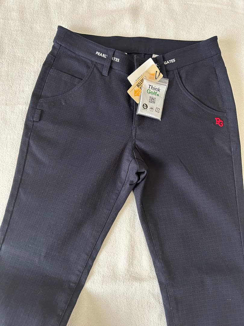 新品 パーリーゲイツ パンツ ネイビー 濃紺 厚地