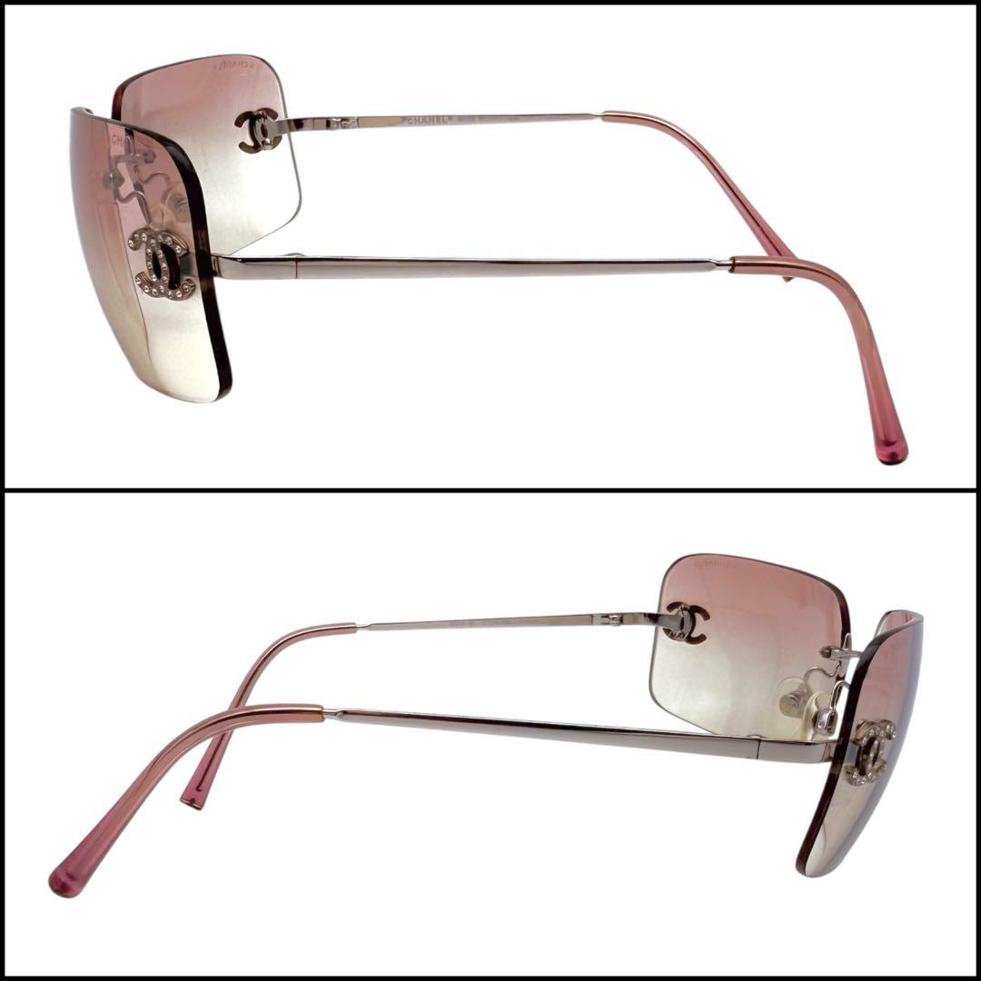 【美品】CHANEL シャネル　リムレス　サングラス　ココマーク　ライストーン