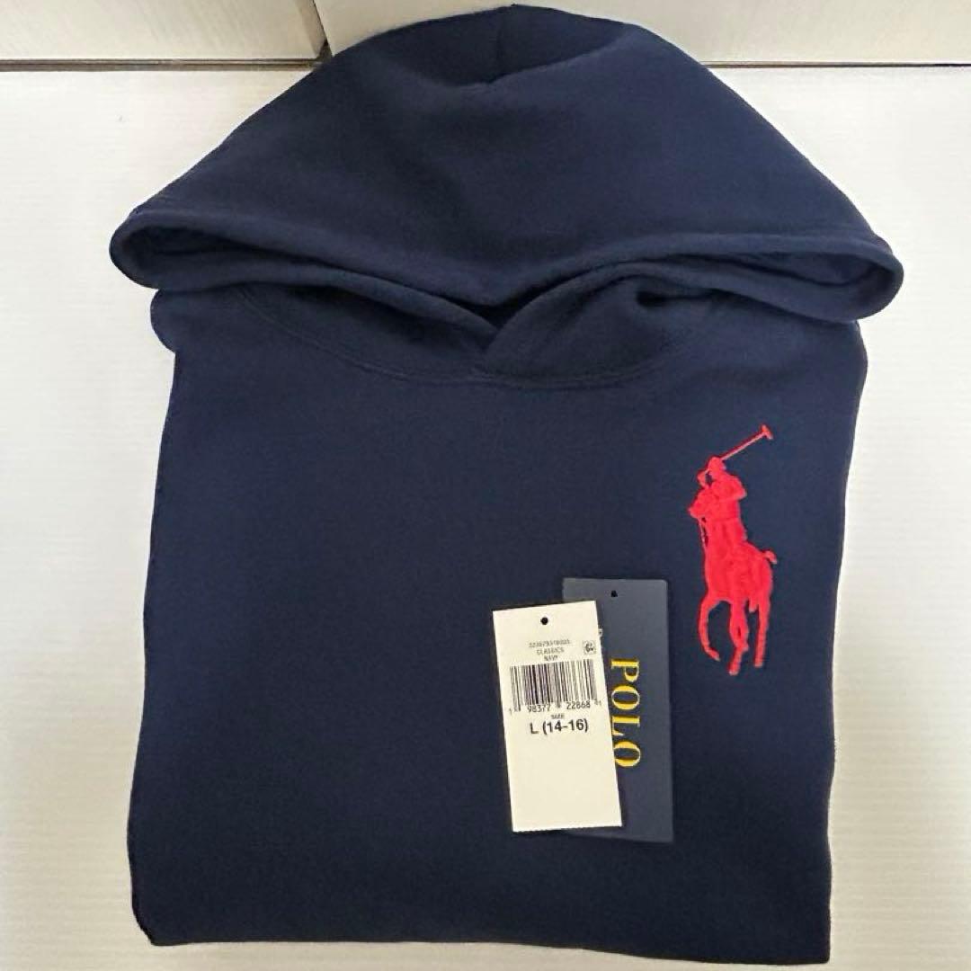 Polo Ralph Laurenビックポニー刺繍裏起毛パーカーL boys