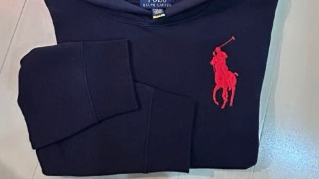 Polo Ralph Laurenビックポニー刺繍裏起毛パーカーL boys