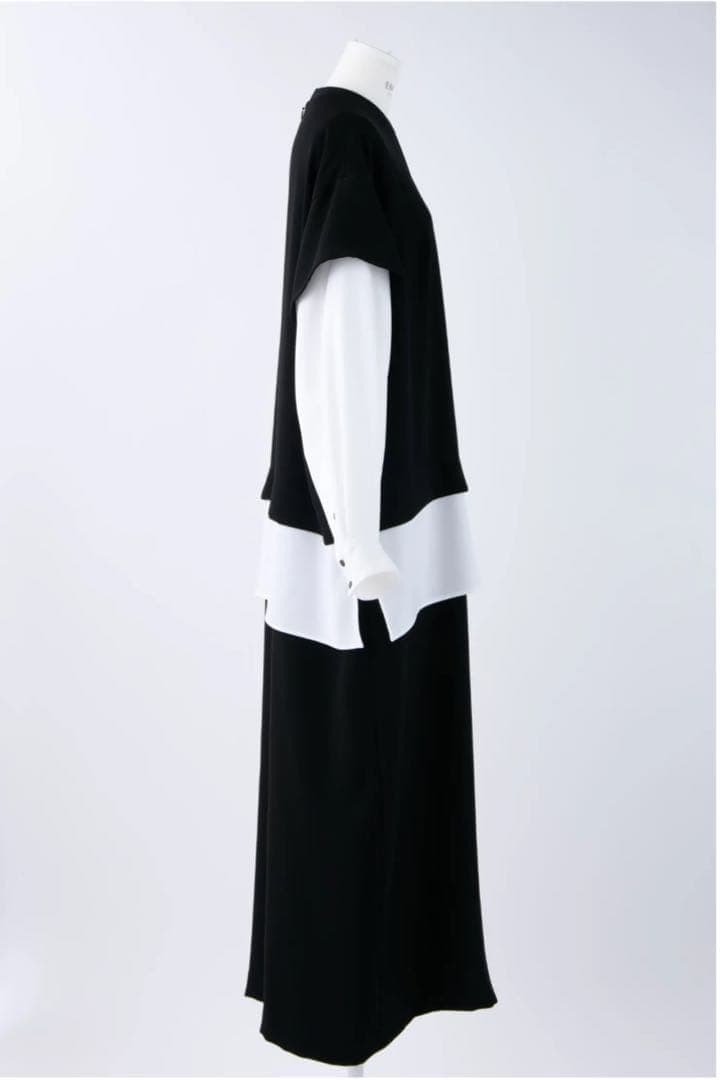 ENFOLD T-SHIRT-LAYERED DRESS エンフォルド