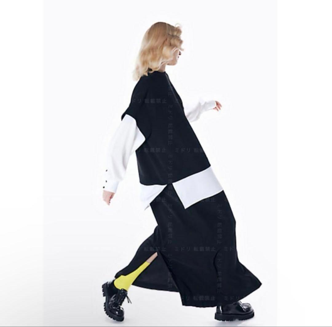 ENFOLD T-SHIRT-LAYERED DRESS エンフォルド