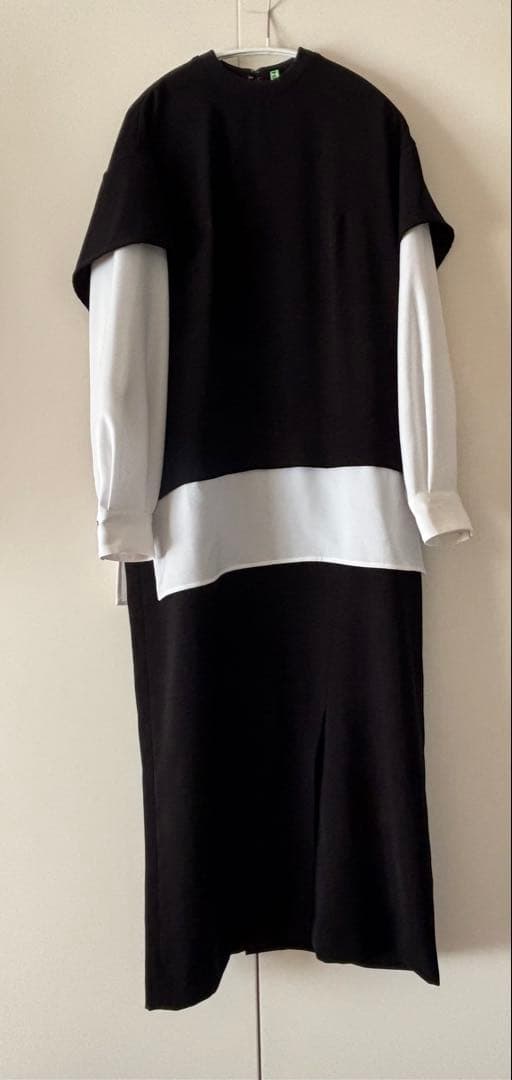 ENFOLD T-SHIRT-LAYERED DRESS エンフォルド