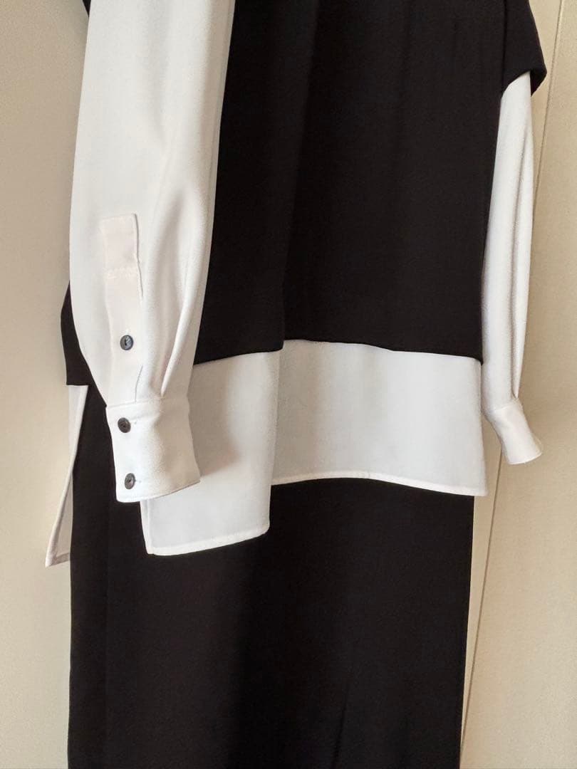 ENFOLD T-SHIRT-LAYERED DRESS エンフォルド