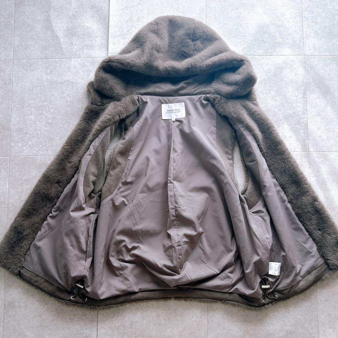 極美品✨ Arpege story ファージップベスト チャコールグレー M