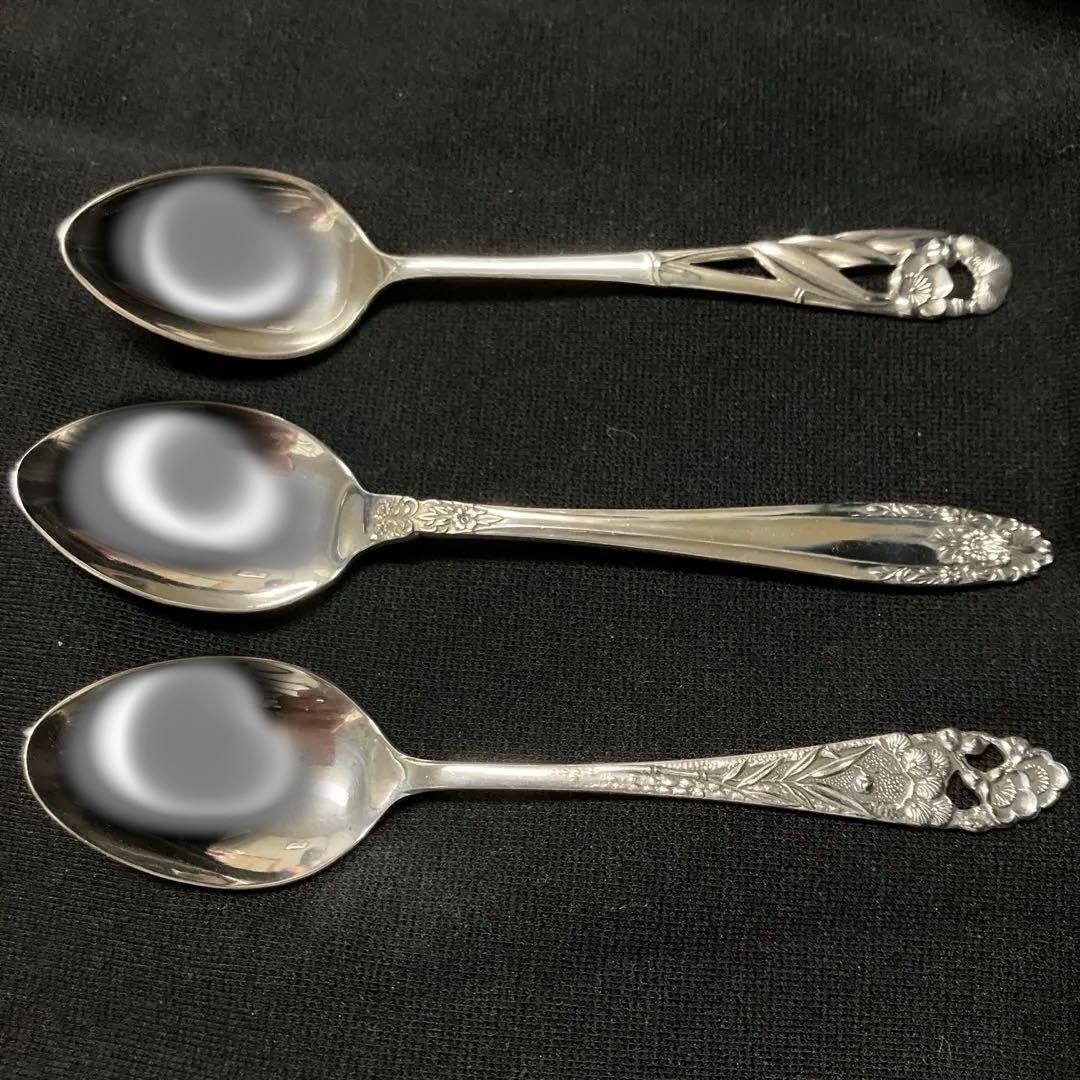 三越　シルバースプーン　銀スプーン　シルバー950 梅　ウメ　マリーゴールド