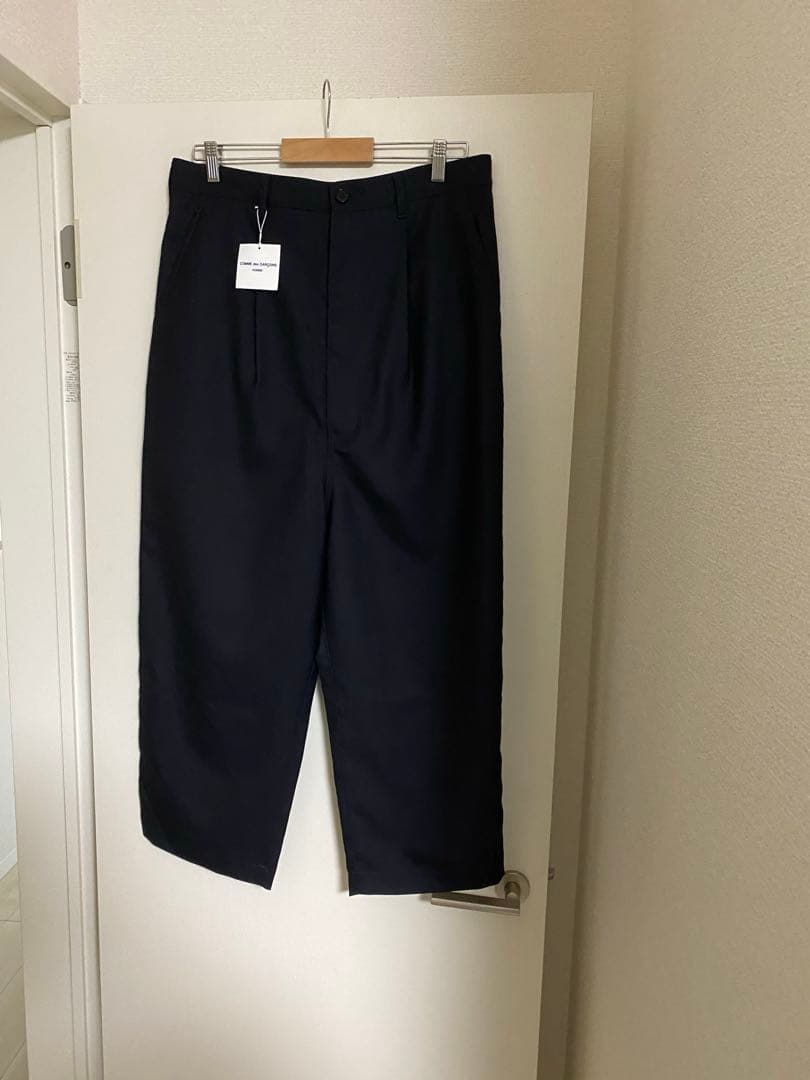 コムデギャルソンオム　ウールギャバパンツ　ダークネイビー