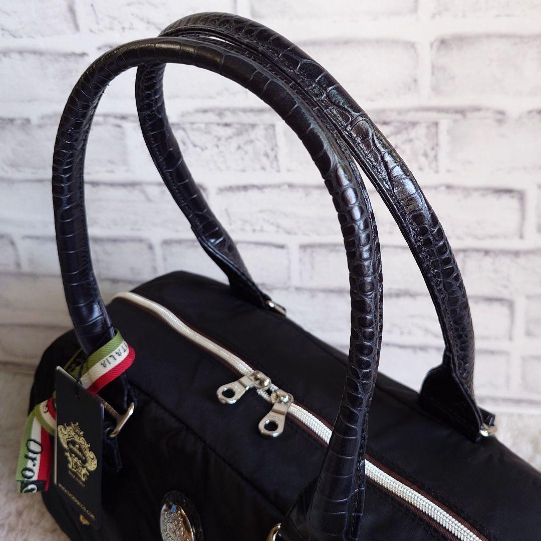 新品未使用 タグ付き オロビアンコ 2way ボストンバッグ 型押クロコ 大容量