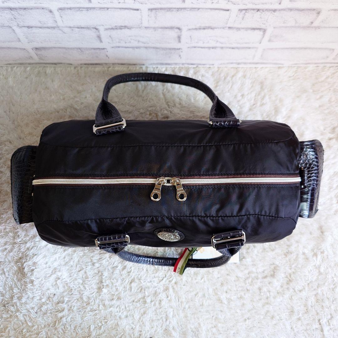 新品未使用 タグ付き オロビアンコ 2way ボストンバッグ 型押クロコ 大容量