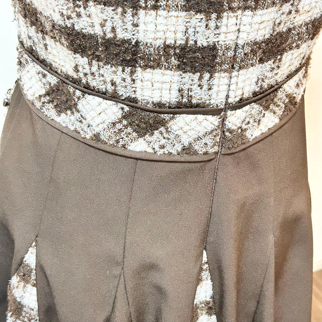 極美品！完売品！an ジップアップ　チェック　襟ノースリーブ フレアミニドレス