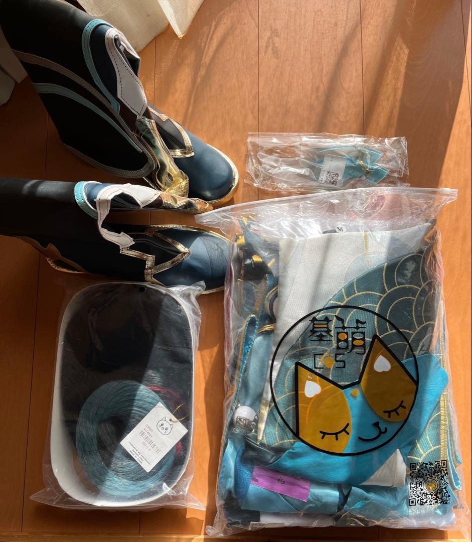 崩壊スターレイル　飲月　コスプレ衣装＋ツノ＋靴＋ウィッグ