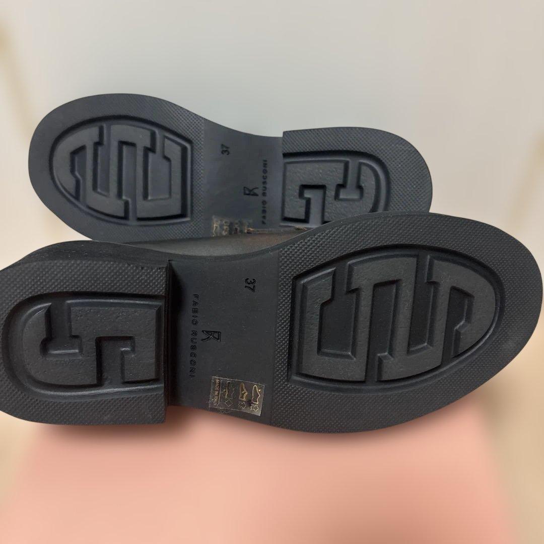 FABIO RUSCONIダークブラウン 厚底ローファー