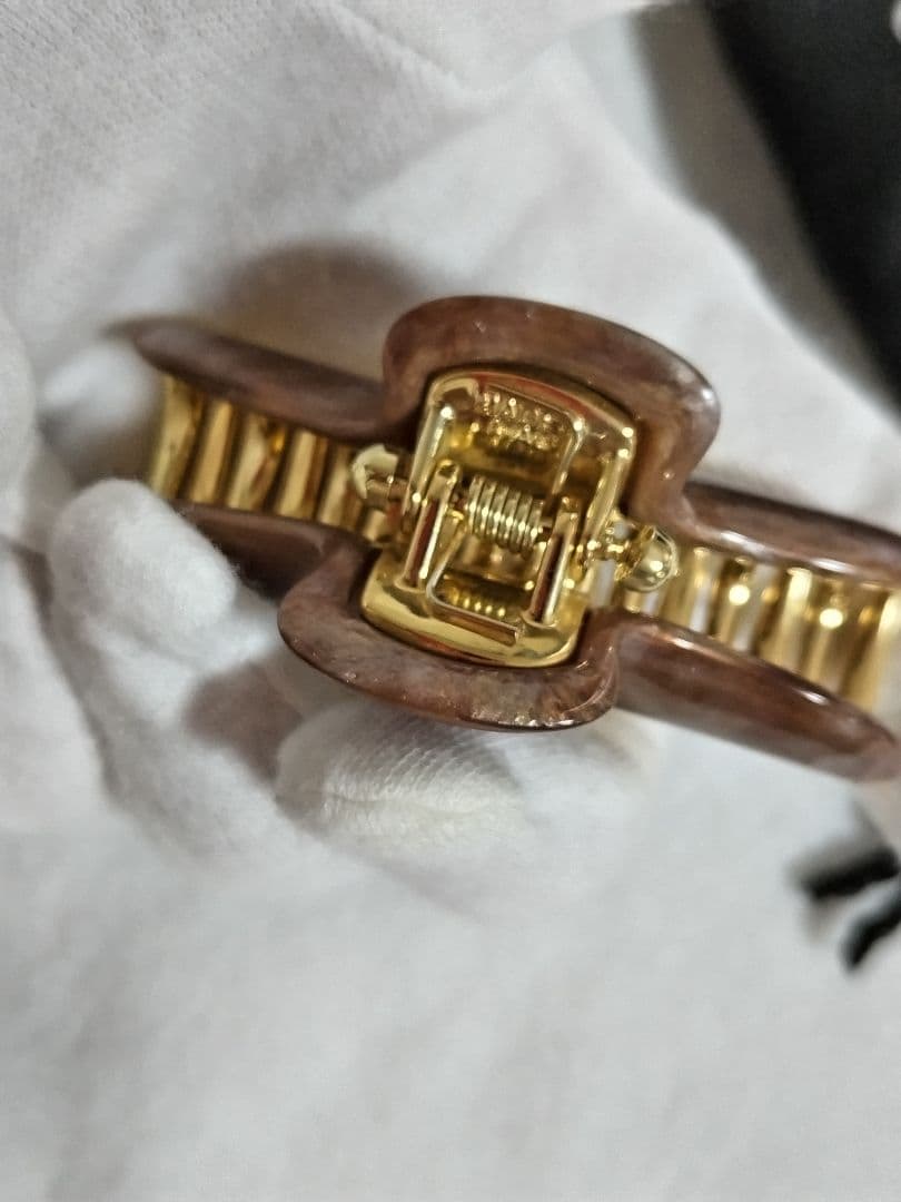 【新品同様】acca ヘアクリップ ブラウン　ゴールド　マーブル　茶　クリップ